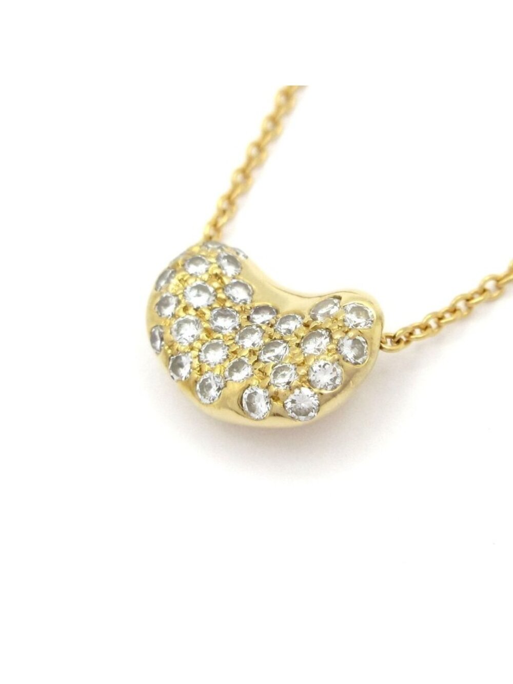 Tiffany & Co Necklace Bean 18k Yellow Gold Diamond